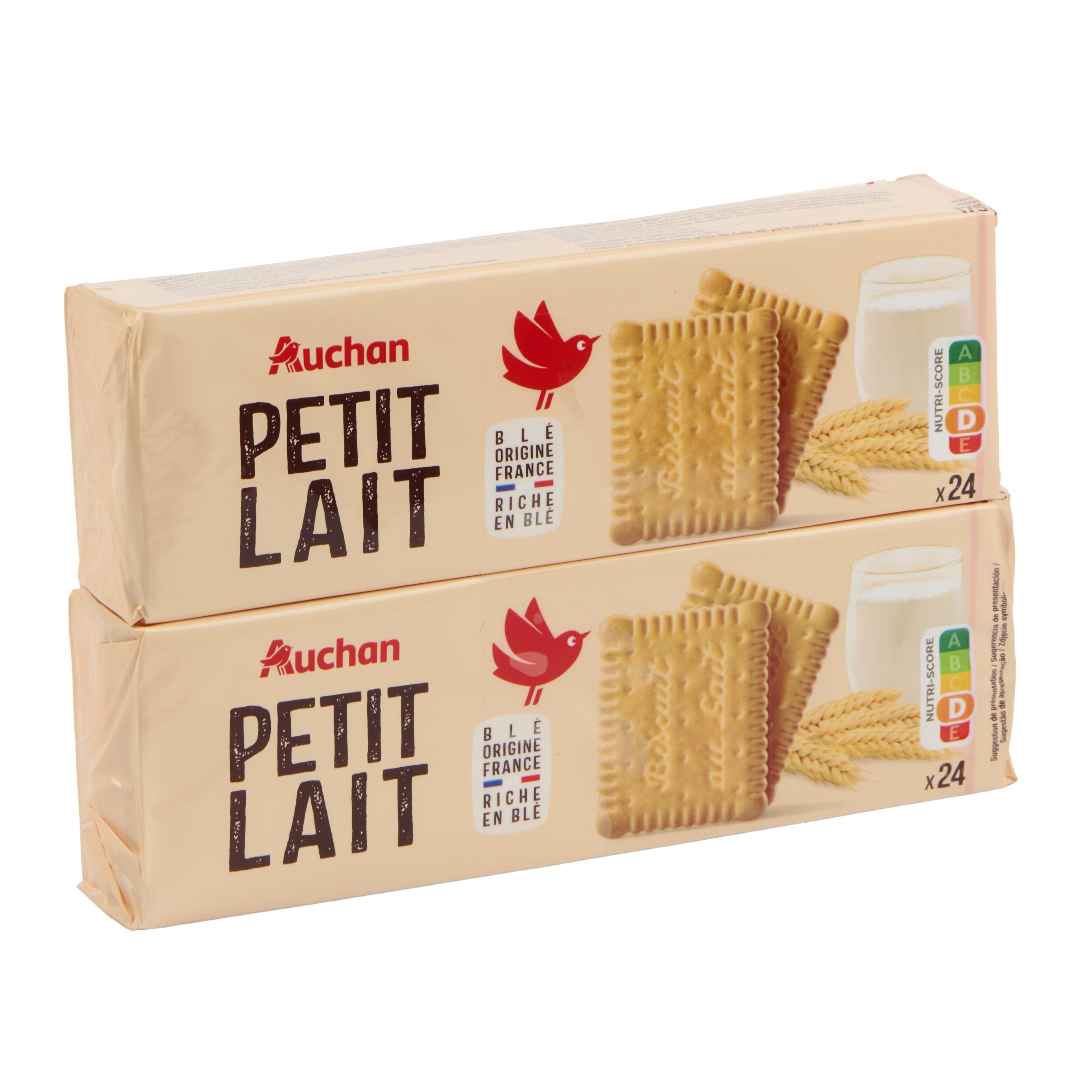 Voir la diapositive 6 : AUCHAN Biscuits petit lait 48 biscuits 2x175g