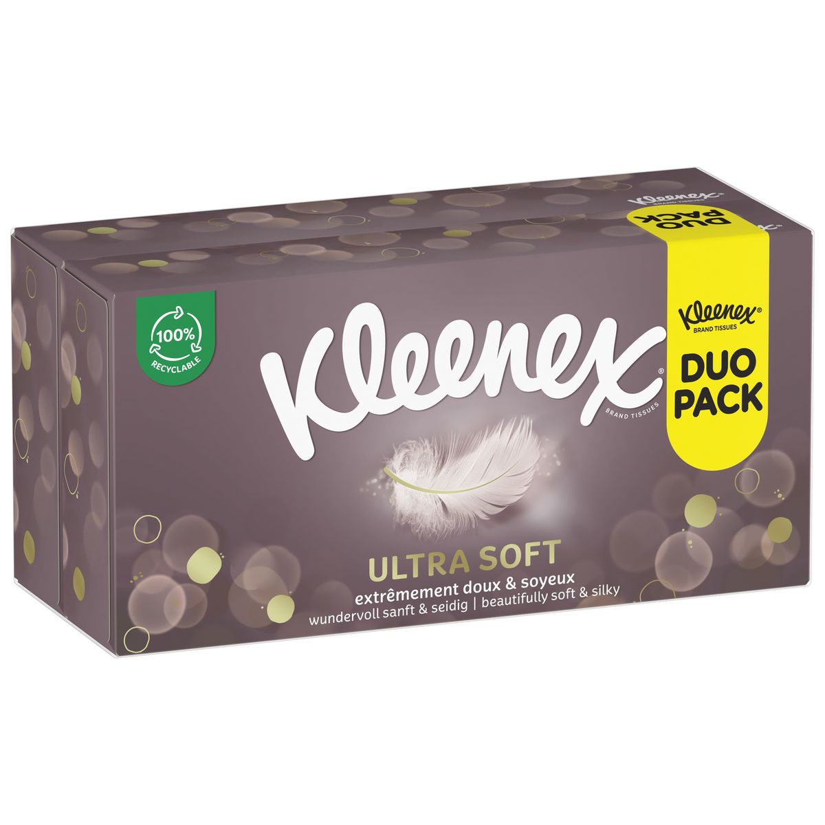 KLEENEX Boîte de mouchoirs ultra soft 3 épaisseurs 2 boites x 64 mouchoirs