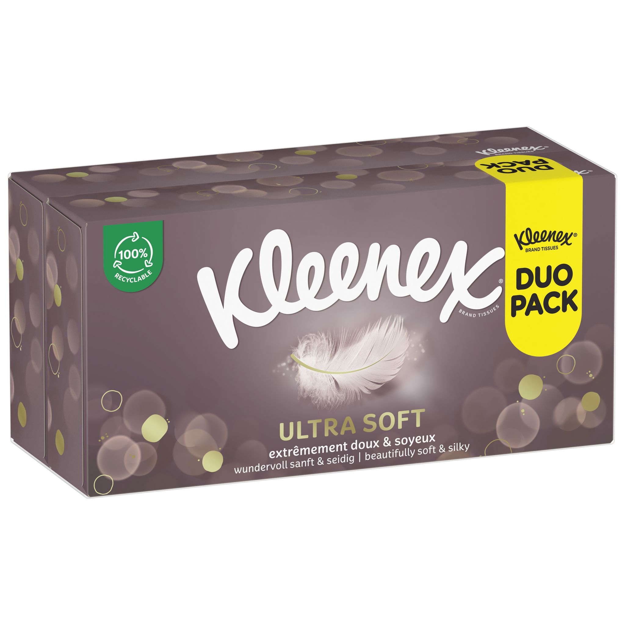 Voir la diapositive 2 : KLEENEX Boîte de mouchoirs ultra soft 3 épaisseurs 2 boites x 64 mouchoirs