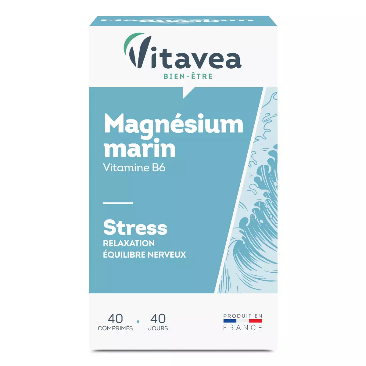 VITAVEA Comprimés magnésium marin stress 40 jours 40 comprimés