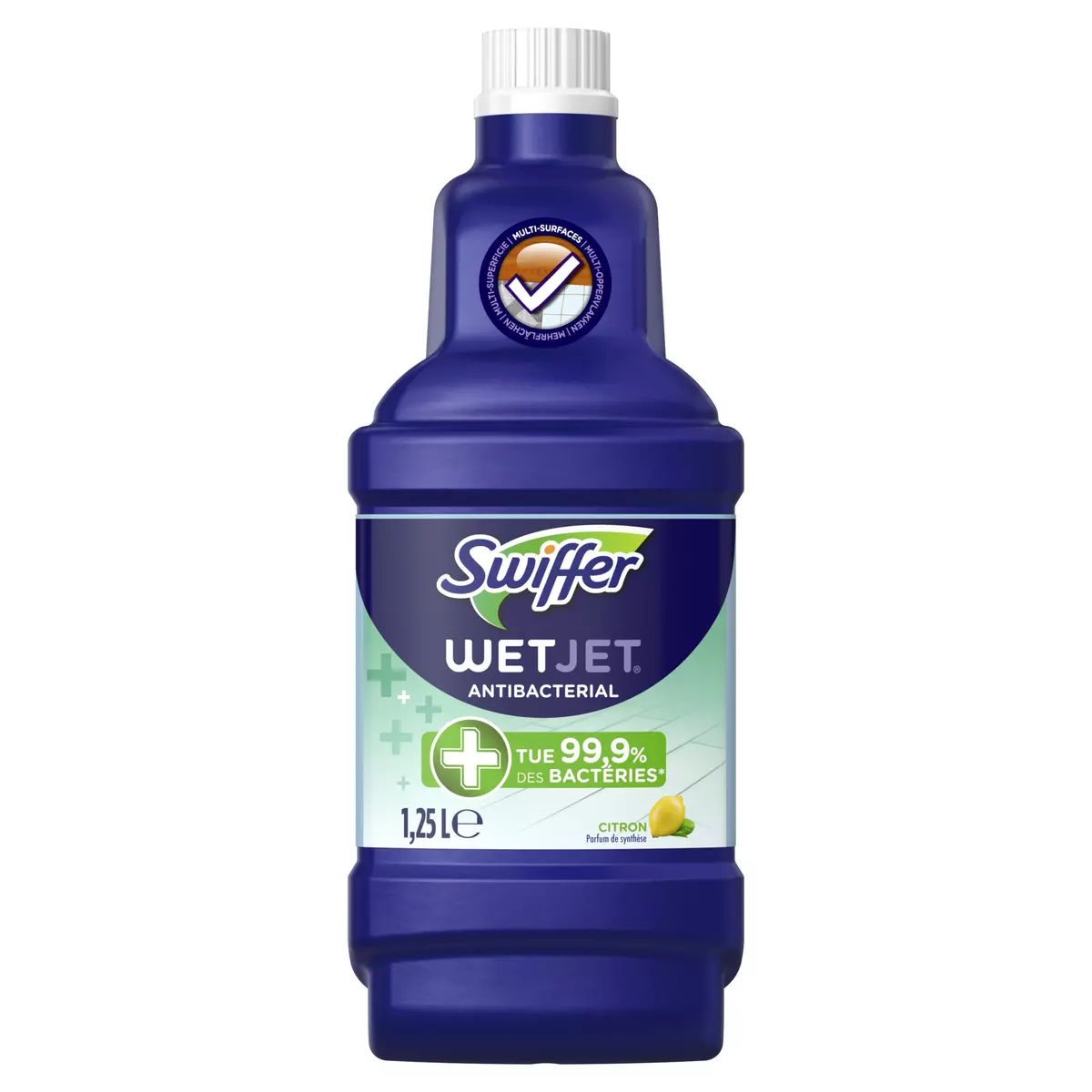 SWIFFER Wet Jet Nettoyant multi-surfaces antibactérien au citron pour balai  1.25l pas cher 