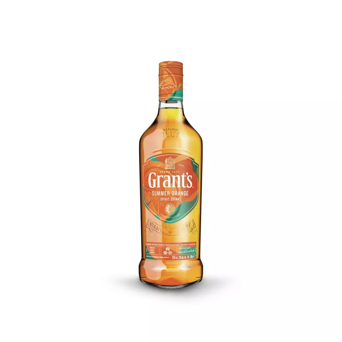 GRANTS Scotch whisky blended malt Summer aux extraits d'orange 35% 70cl