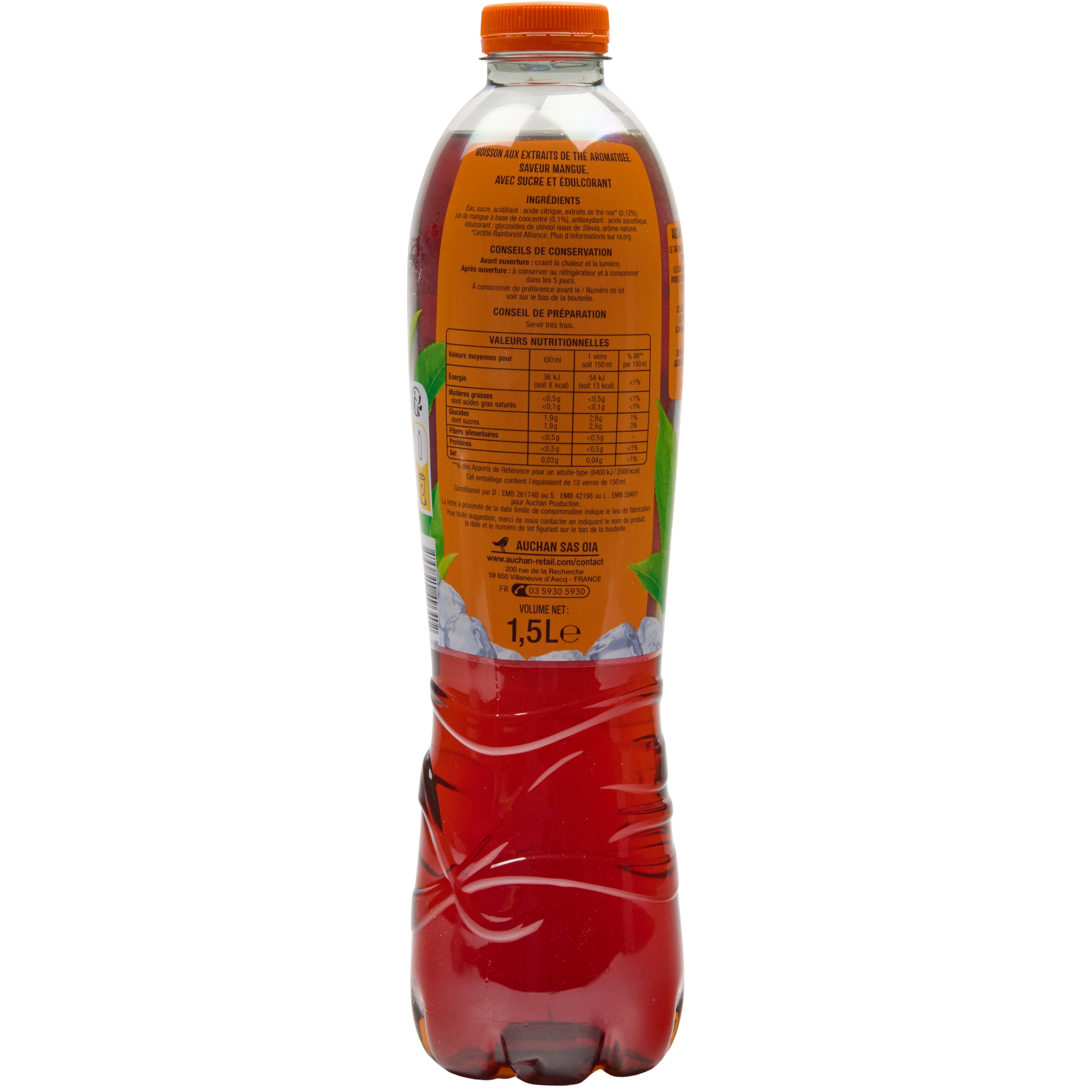 Voir la diapositive 2 : AUCHAN Thé glacé à la mangue 1.5l
