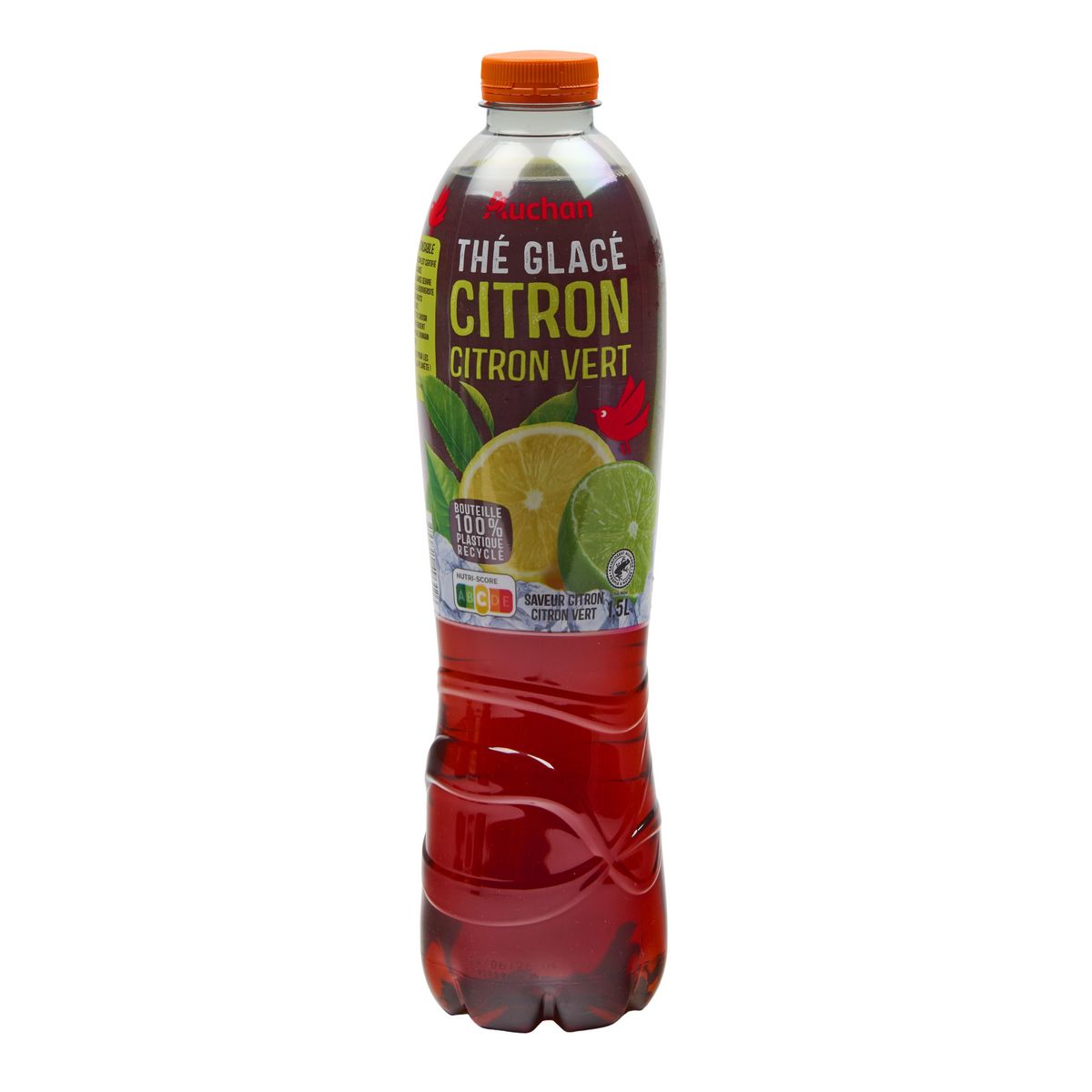 AUCHAN Thé glacé au citron et citron vert 1.5l