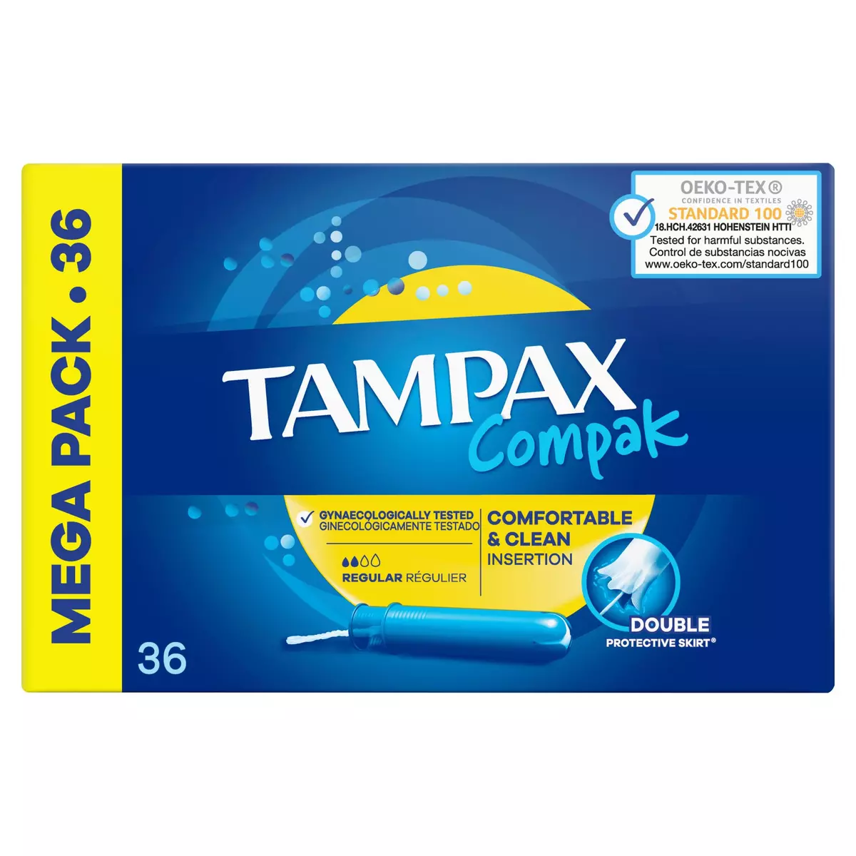 TAMPAX Compak tampons avec applicateur regular 36 tampons