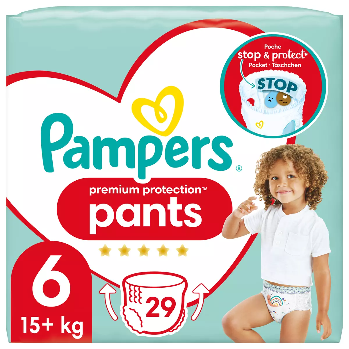 PAMPERS Baby-dry pants couches-culottes taille 6 (+15kg) 32 couches pas  cher 