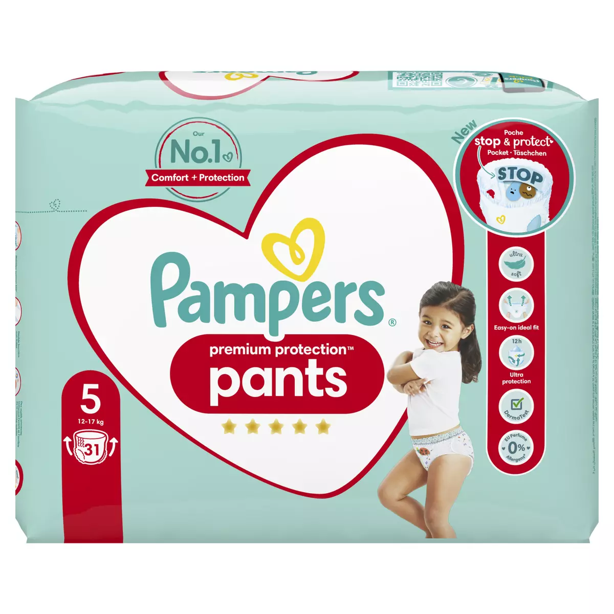 Achat Pampers Premium Protection Pants Couches culottes T5 12 - 17 kg