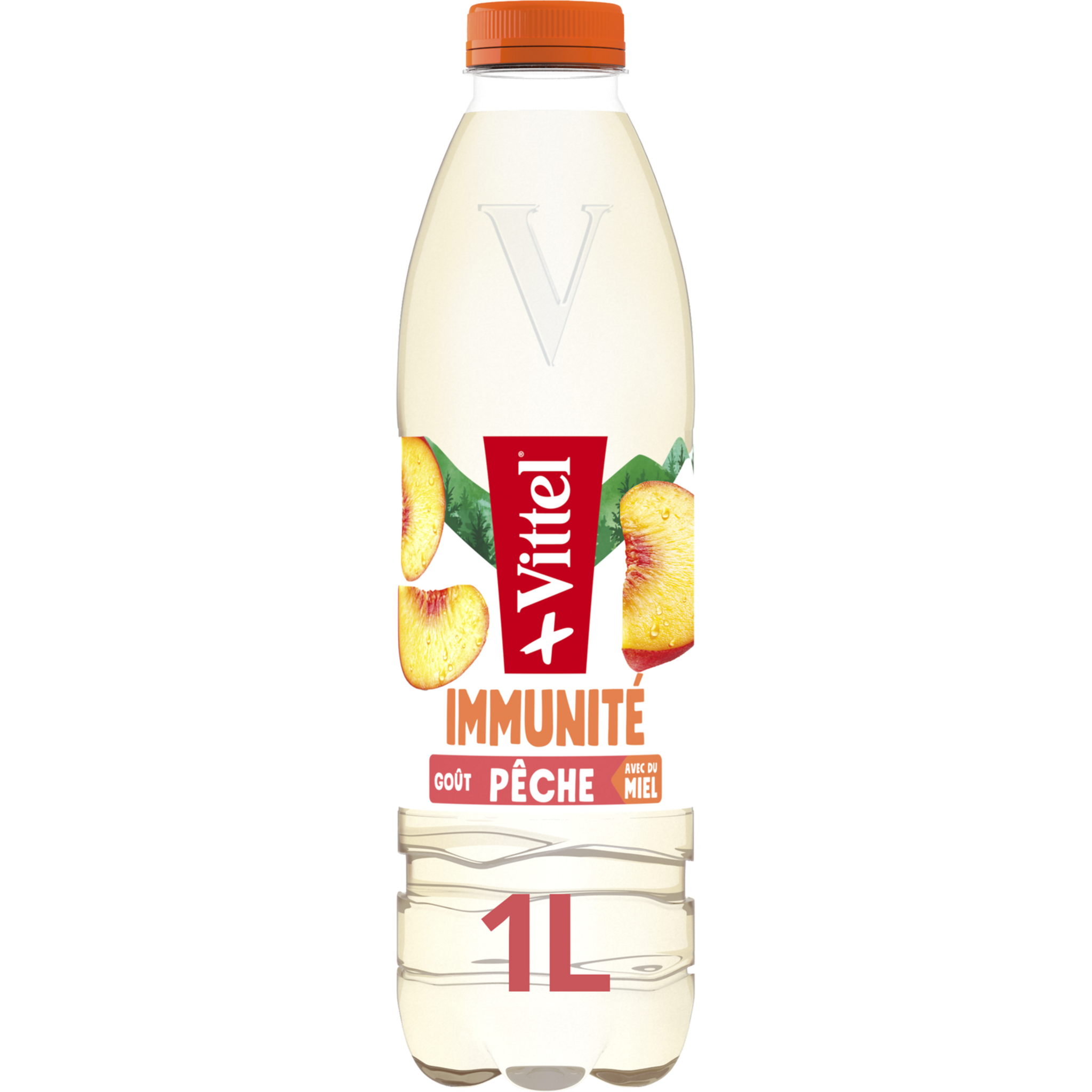 VITTEL Eau minéral immunité zinc + vitamine B goût pêche avec du miel 1l