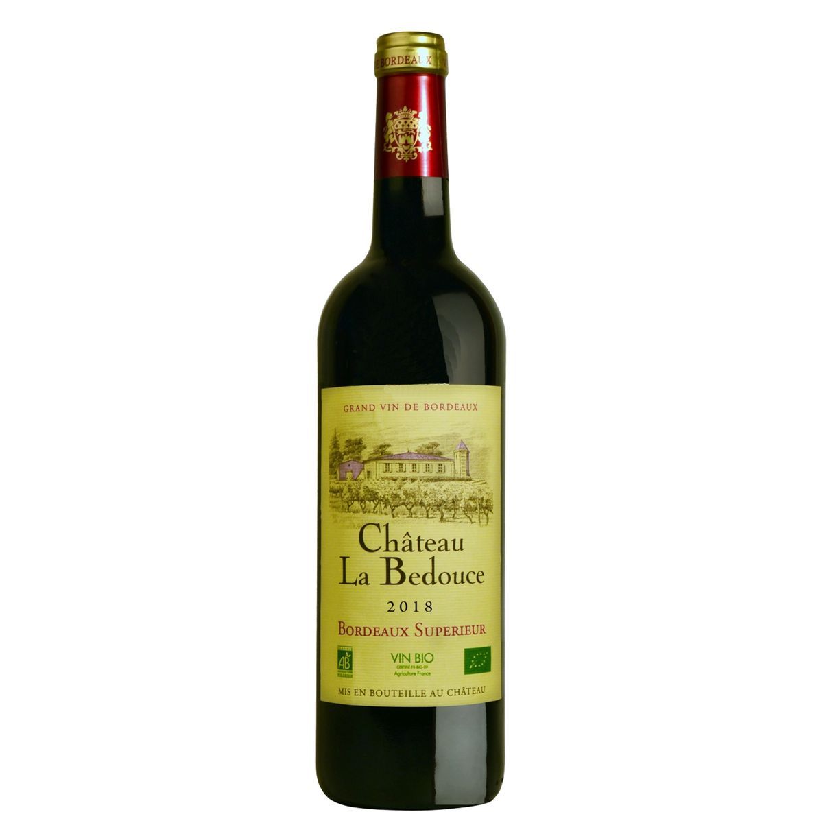 Vin rouge AOP Bordeaux Supérieur Château La Bedouce bio 2018 75cl