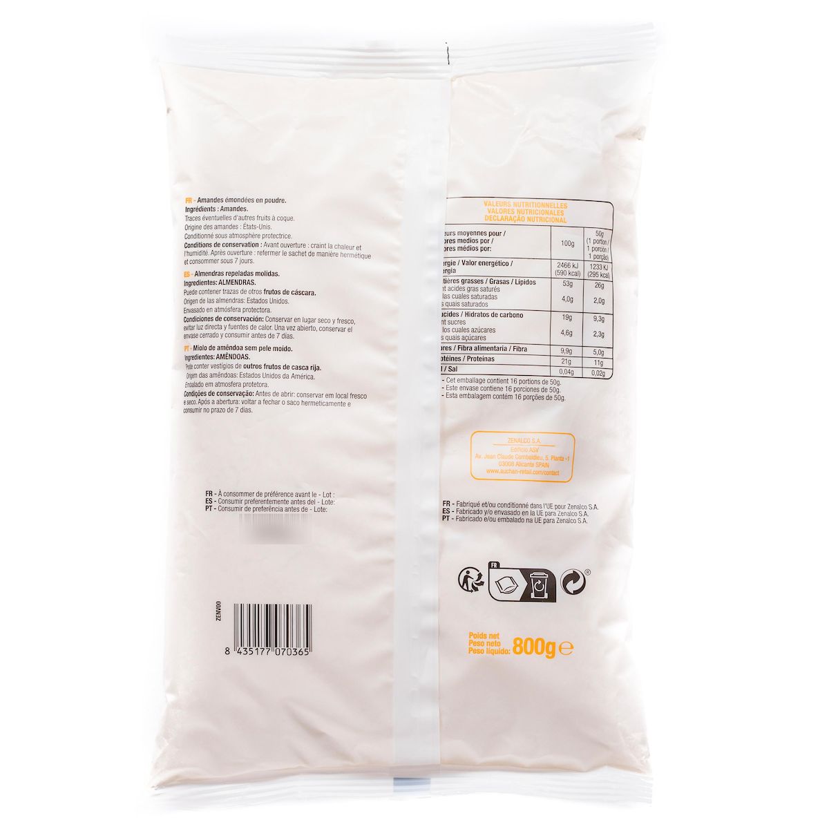 POUCE Amandes en poudre 800g