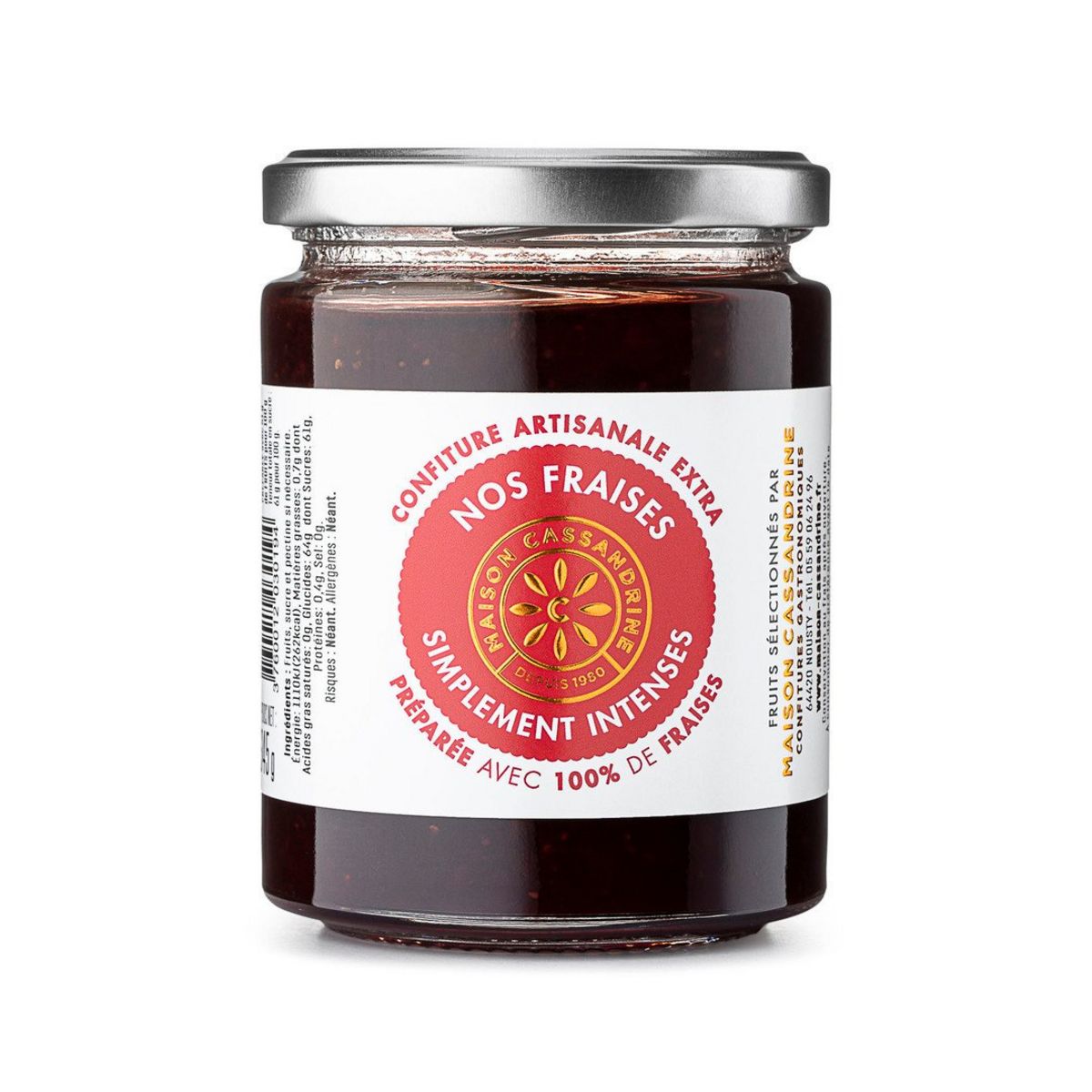 MAISON CASSANDRINE Confiture extra aux fraises des Pyrénées 345g