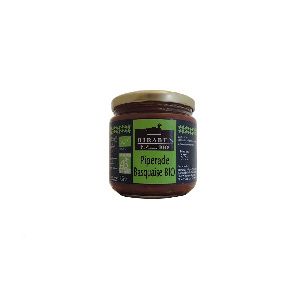 BIRABEN Piperade basquaise bio bocal 375g