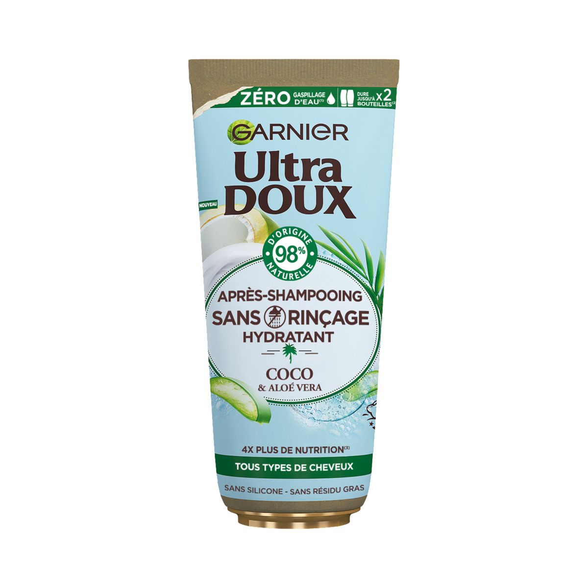 ULTRA DOUX Après-shampooing hydratant coco et aloé Vera tous types de cheveux 200ml
