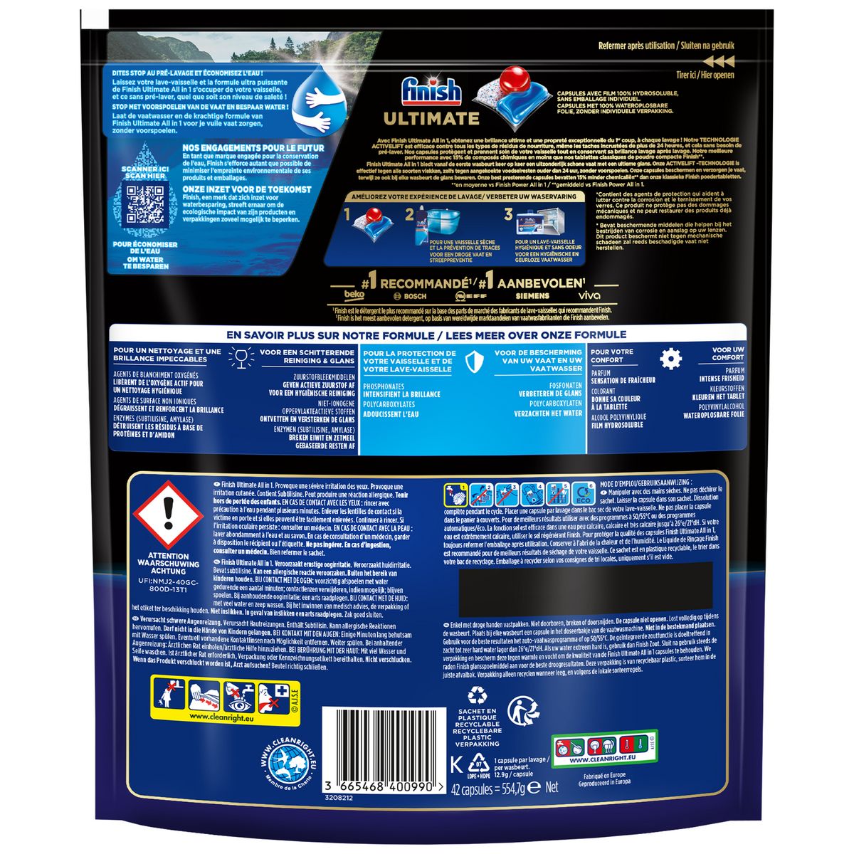 FINISH Powerball ultimate tablettes lave-vaisselle tout-en-1 42 tablettes