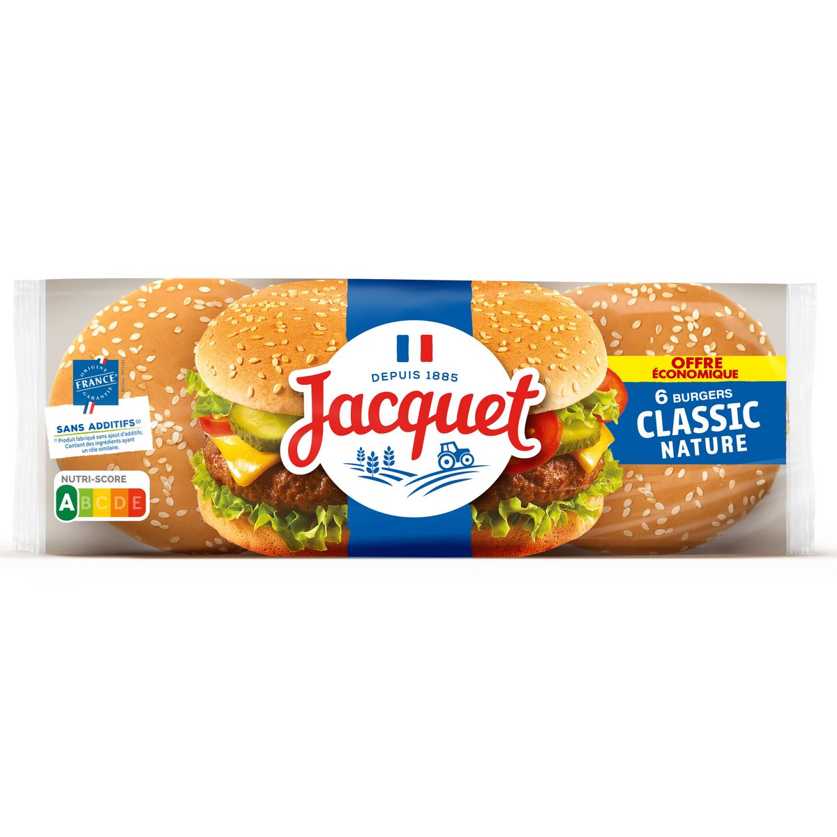 JACQUET Burgers classique nature sans additifs 6 burgers 350g