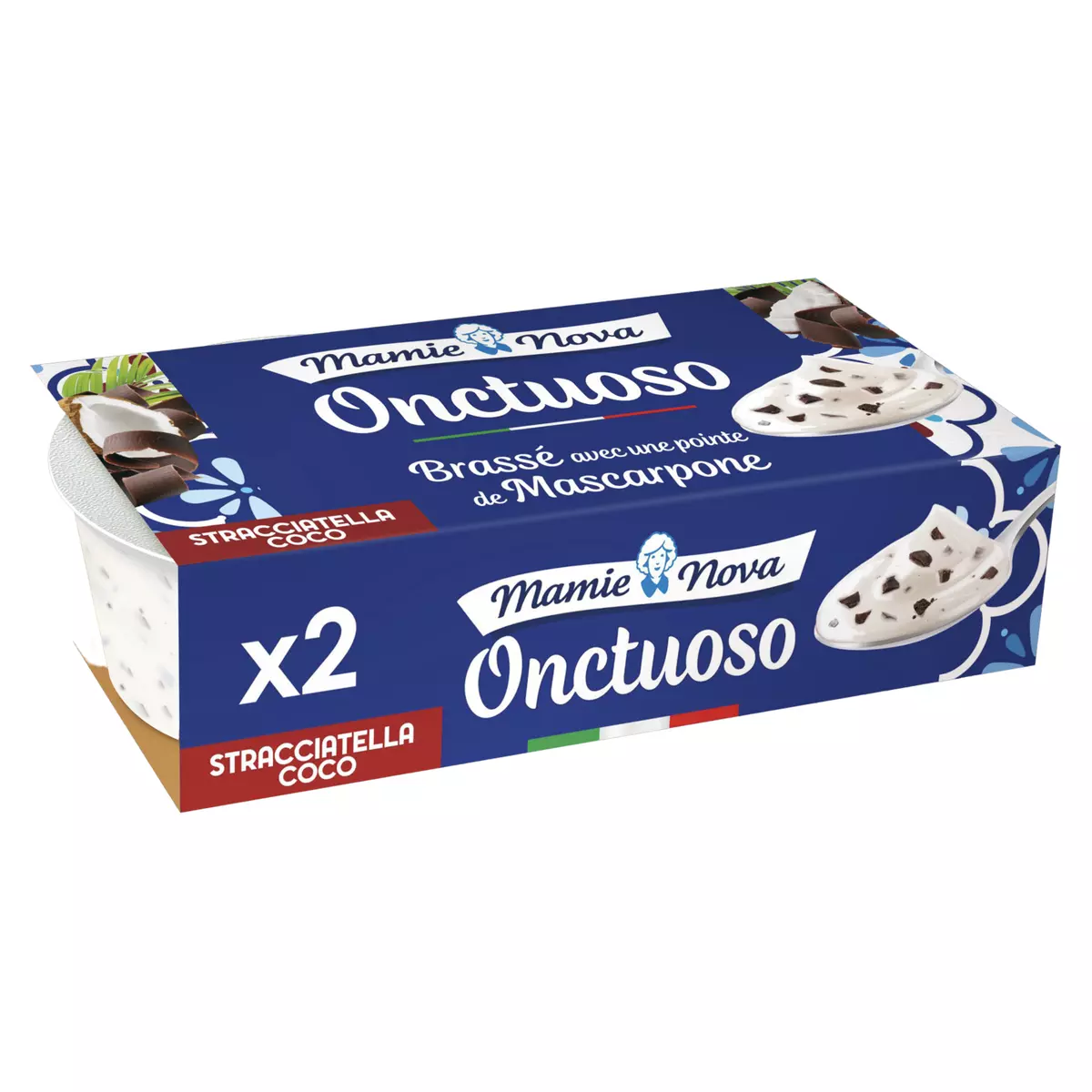 MAMIE NOVA Onctuoso yaourt brassé pointe de mascarpone stracciatella coco 2x140g