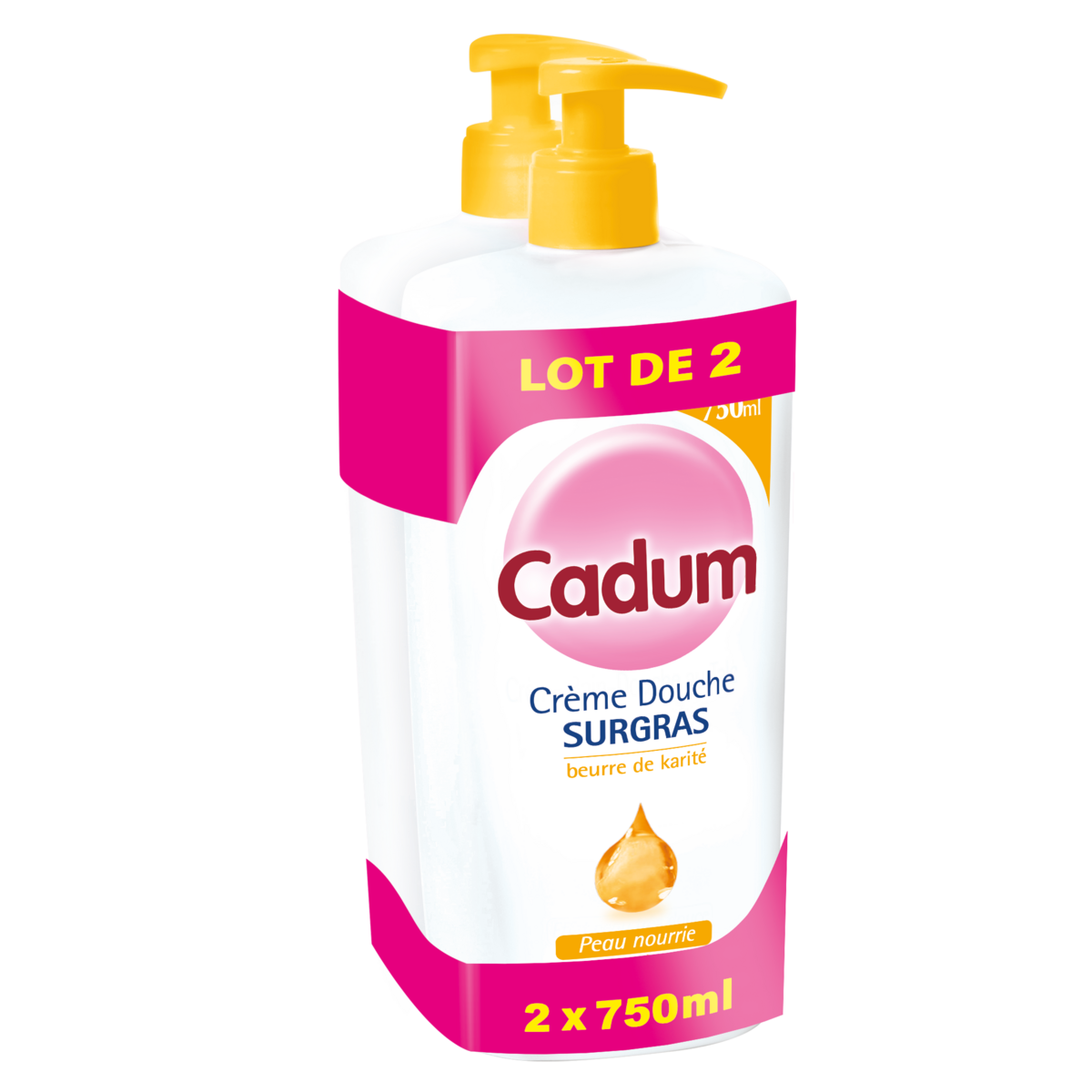 CADUM Gel douche surgras beurre de karité 2x750ml
