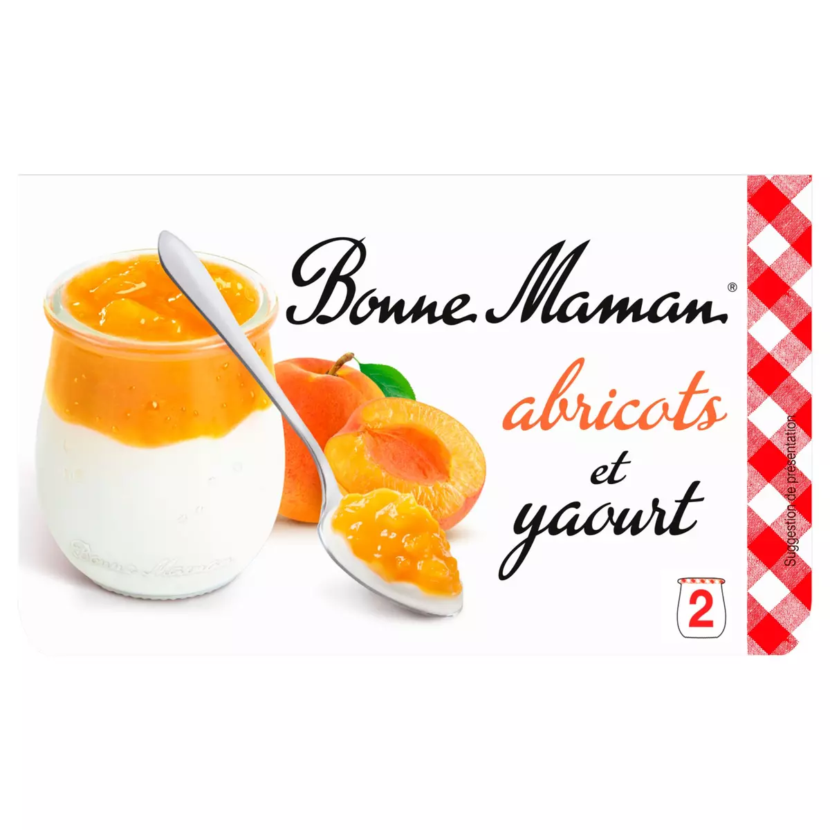 BONNE MAMAN Yaourt surmonté de morceaux d'abricots 2x125g