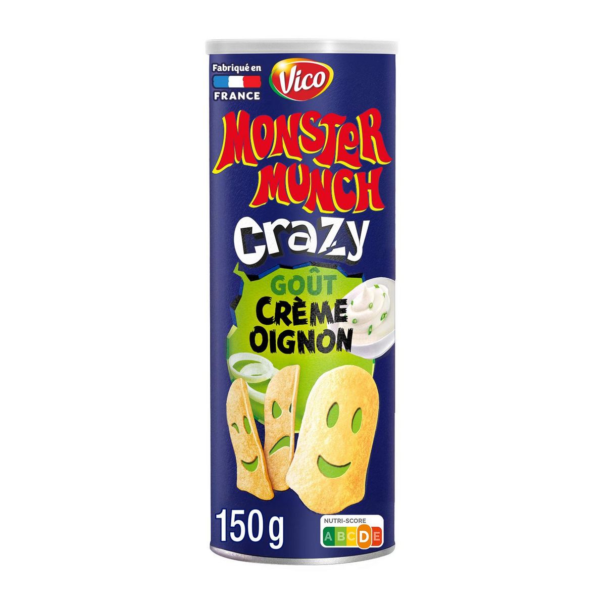 MONSTER MUNCH Chips tuiles crazy goût crème et oignon 150g