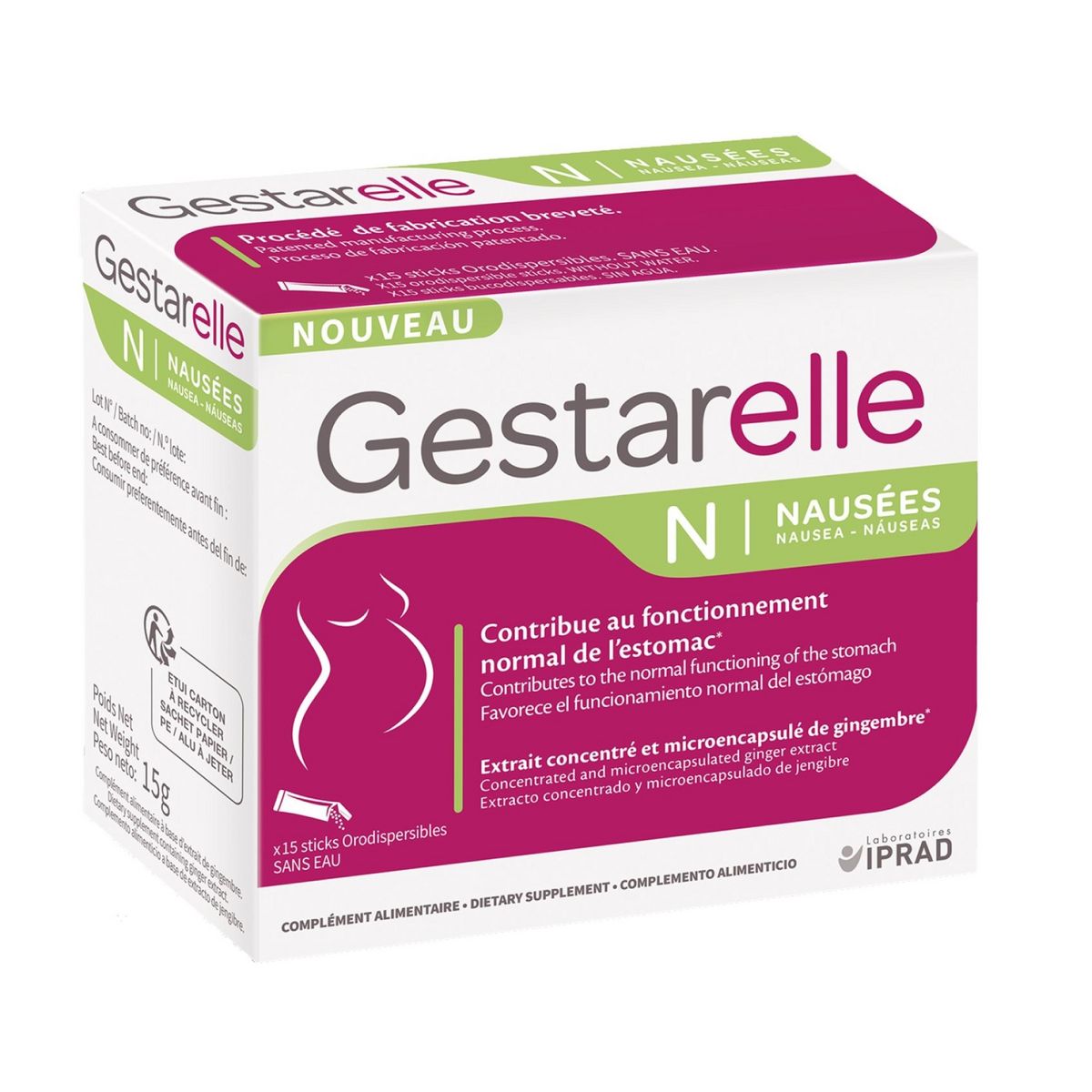 GESTARELLE Sticks pour nausées chez la femme enceinte 15 sticks