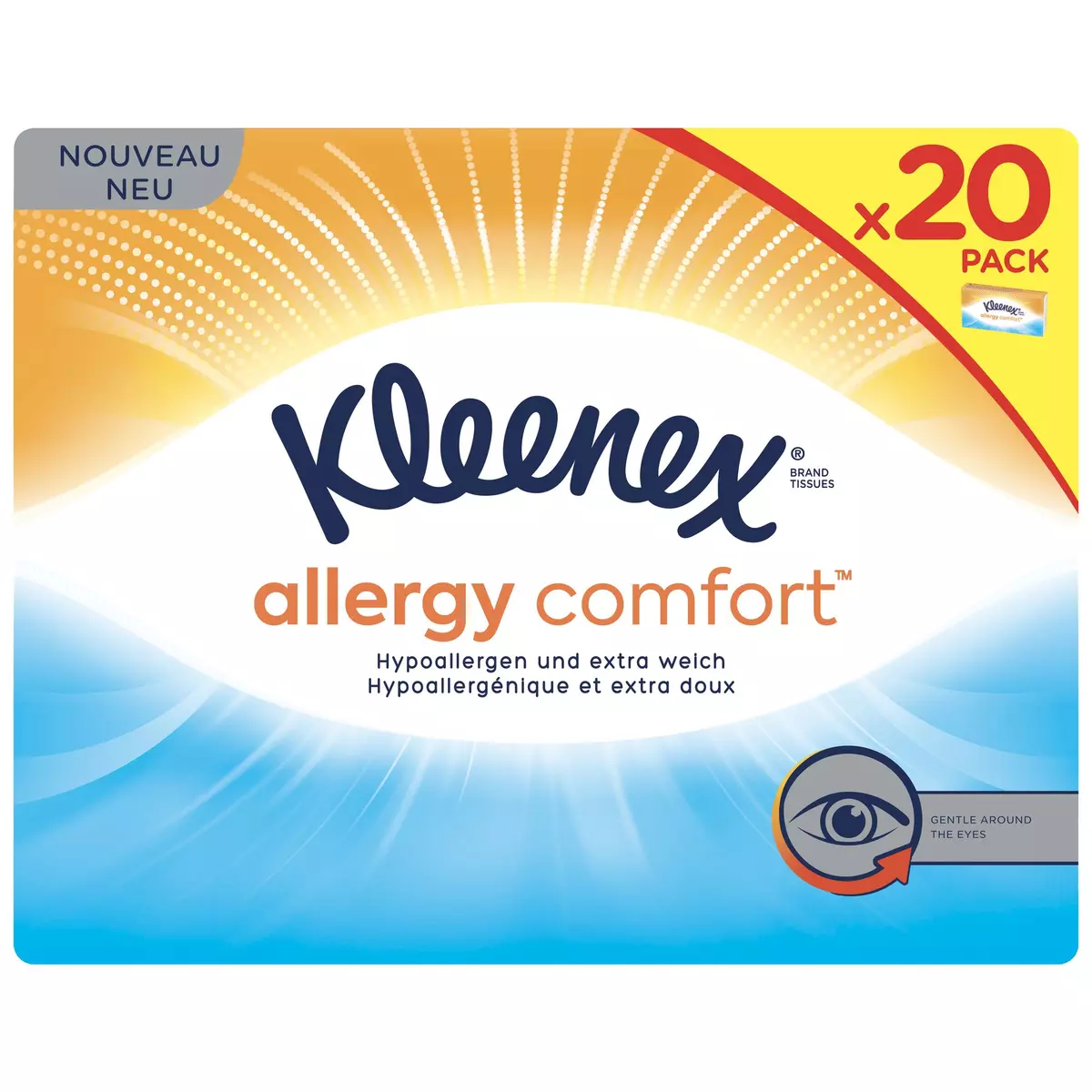 KLEENEX Boîte de mouchoirs allergy confort 20 paquets