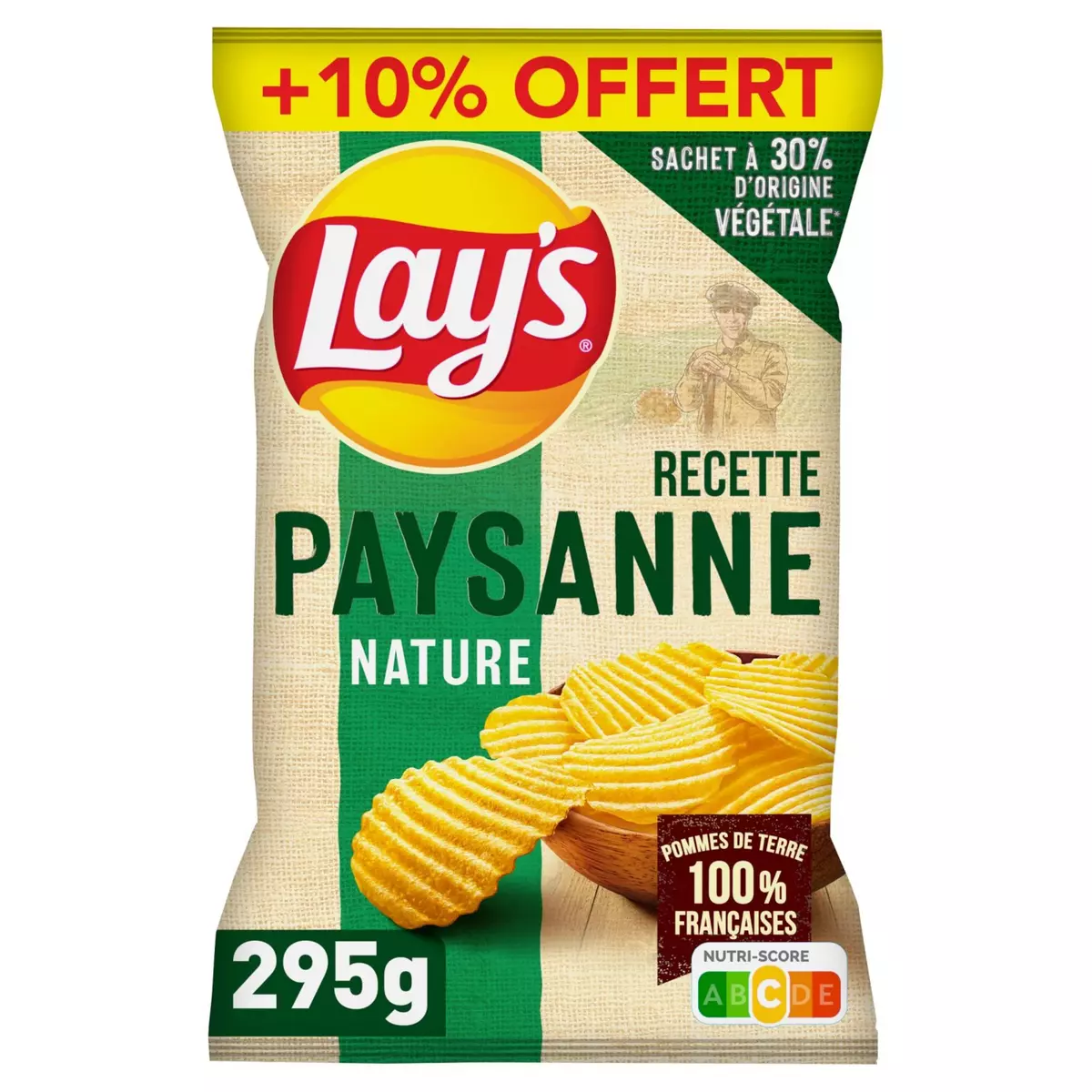 LAY'S Chips paysanne nature 295g + 10%offert 324g