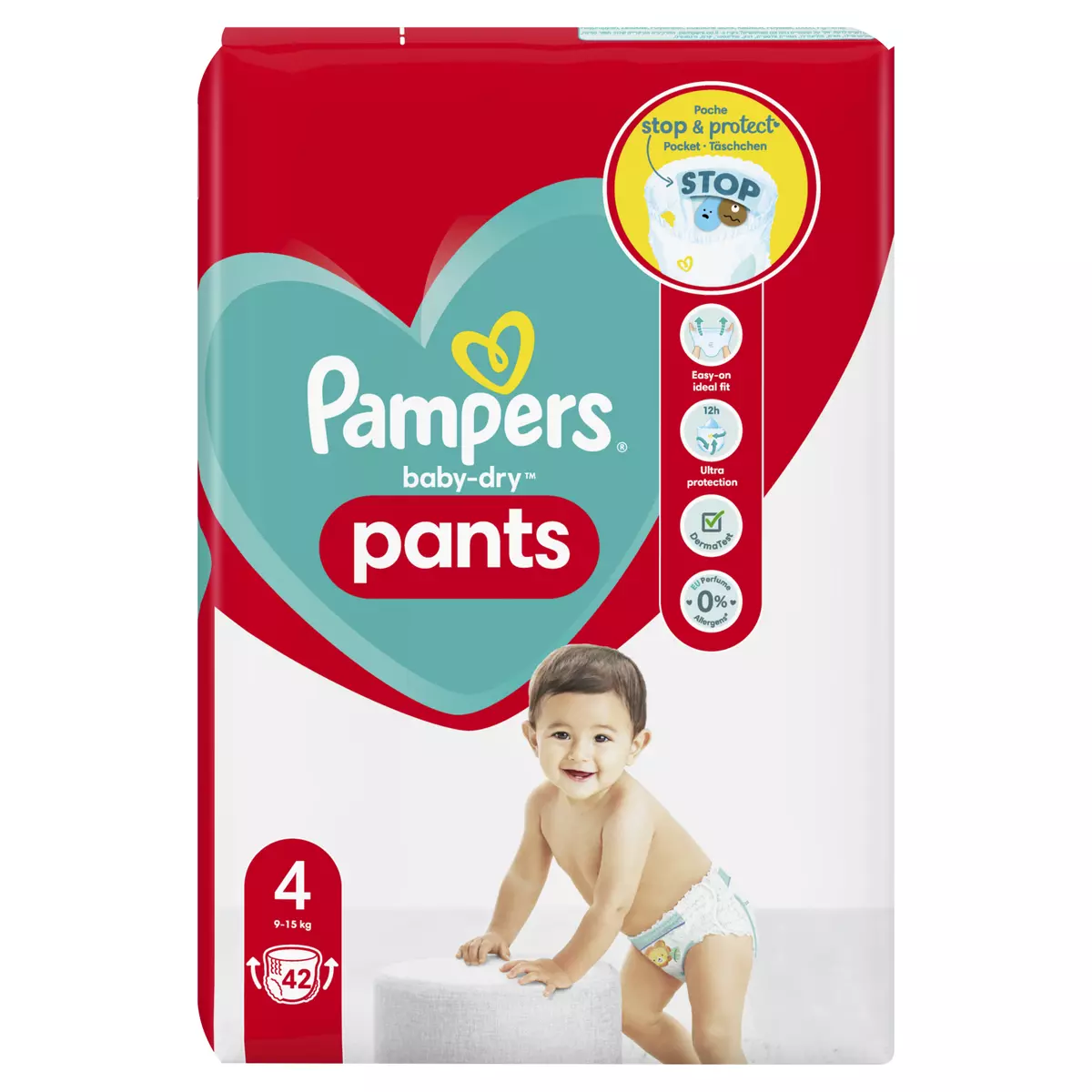 PAMPERS Baby-dry pants couches-culottes taille 4 (9-15kg) 41 couches pas  cher 