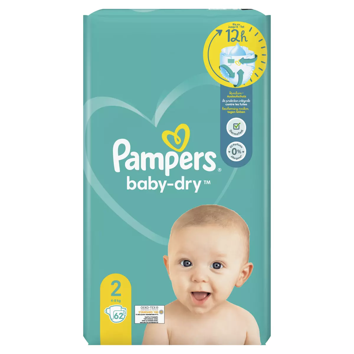 Pampers Couches Baby-Dry Taille 2 (4-8 kg)