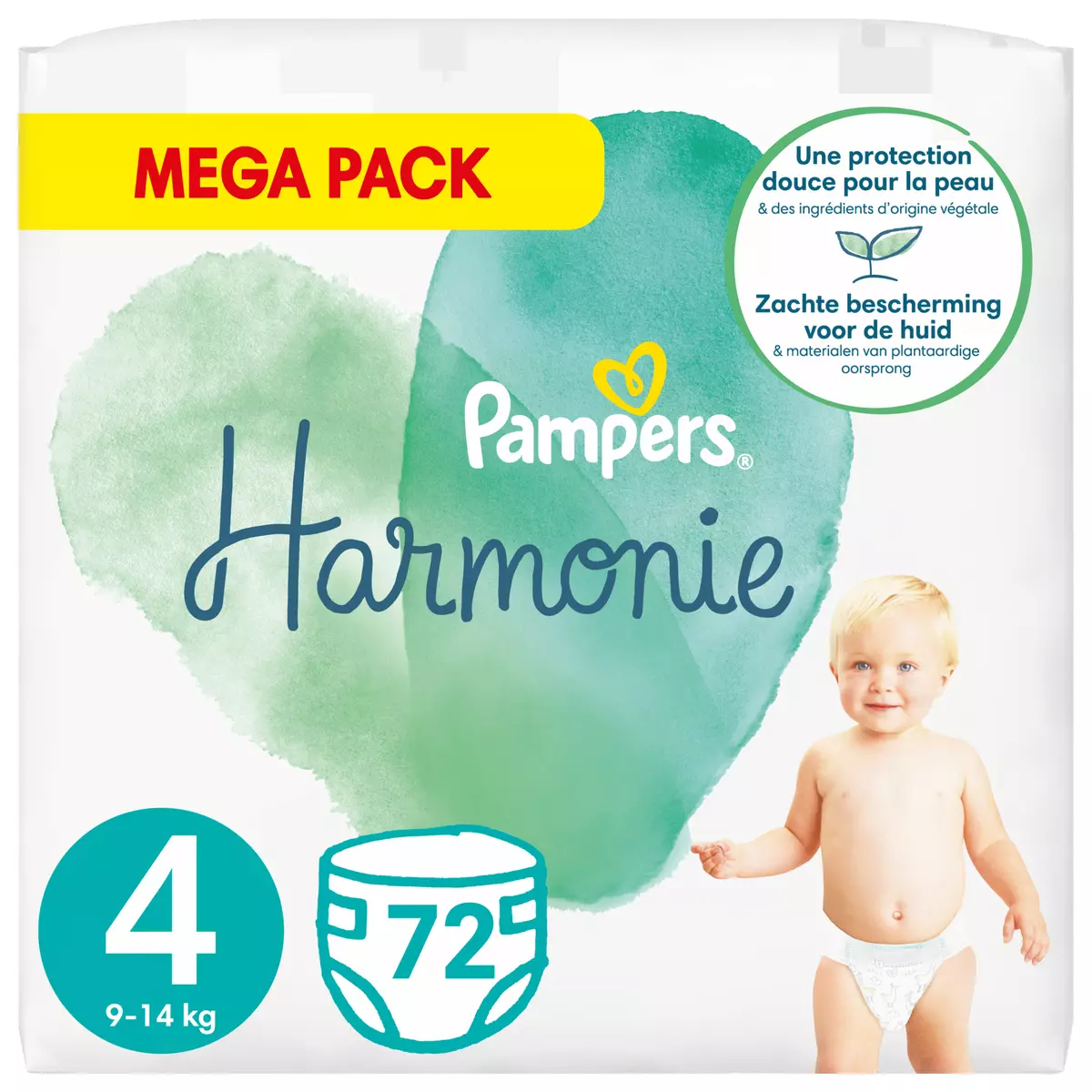 PAMPERS Harmonie couches taille 4 (9-14kg) 72 couches