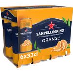 SAN PELLEGRINO Eau gazeuse aromatisée à l'orange 6x33cl