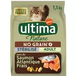 ULTIMA NATURE Croquettes au saumon pour chat stérilisé 1.1kg