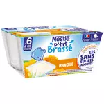 Nestlé NESTLE P'tit brassé petit pot dessert lacté à la mangue sans sucres ajoutés dès 6 mois