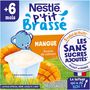 Voir la diapositive 4 : NESTLE P'tit brassé petit pot dessert lacté à la mangue sans sucres ajoutés dès 6 mois 4x90g