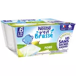 Nestlé NESTLE P'tit brassé petit pot dessert lacté à la poire sans sucres ajoutés dès 6 mois