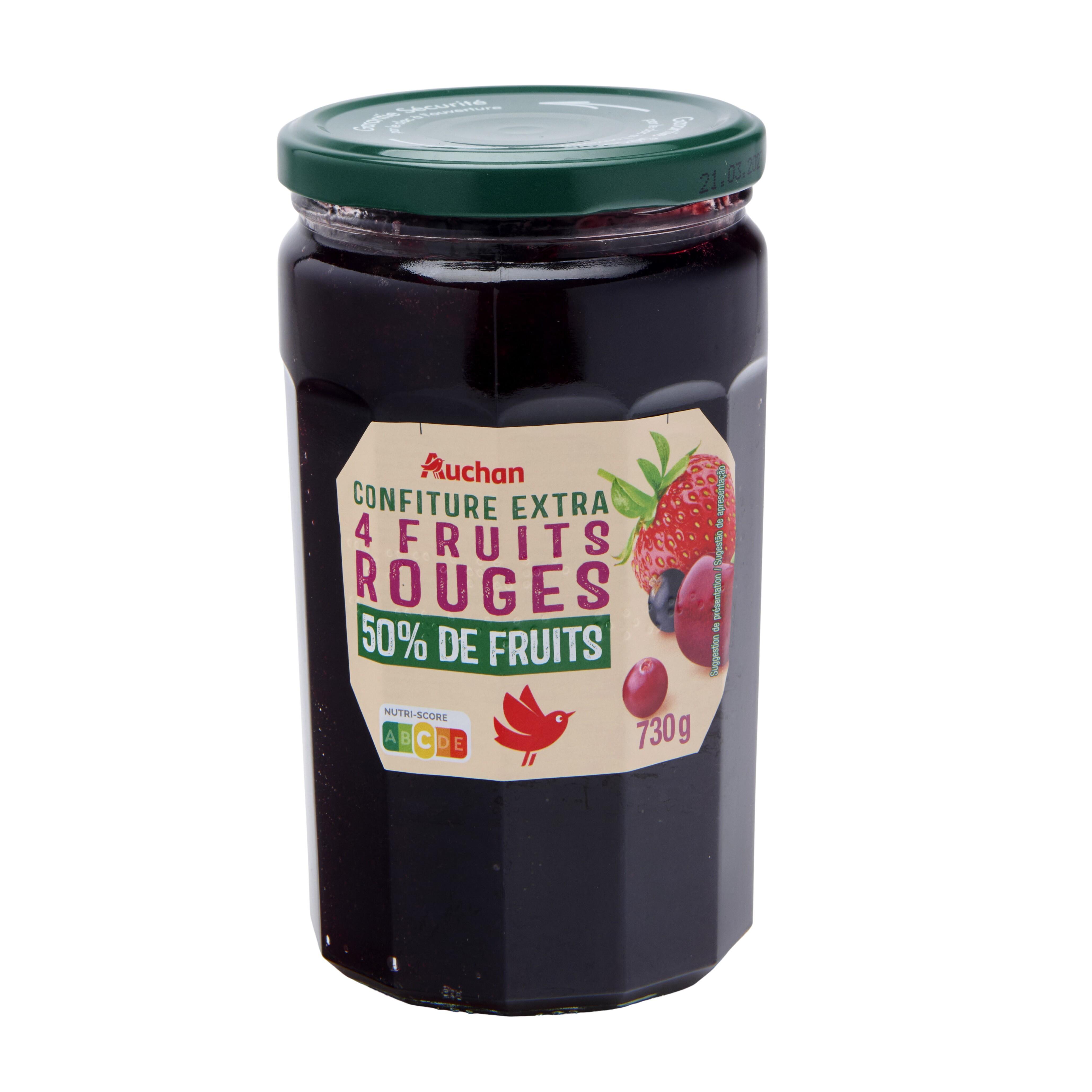 Voir la diapositive 2 : AUCHAN Confiture extra 4 fruits rouges 730g