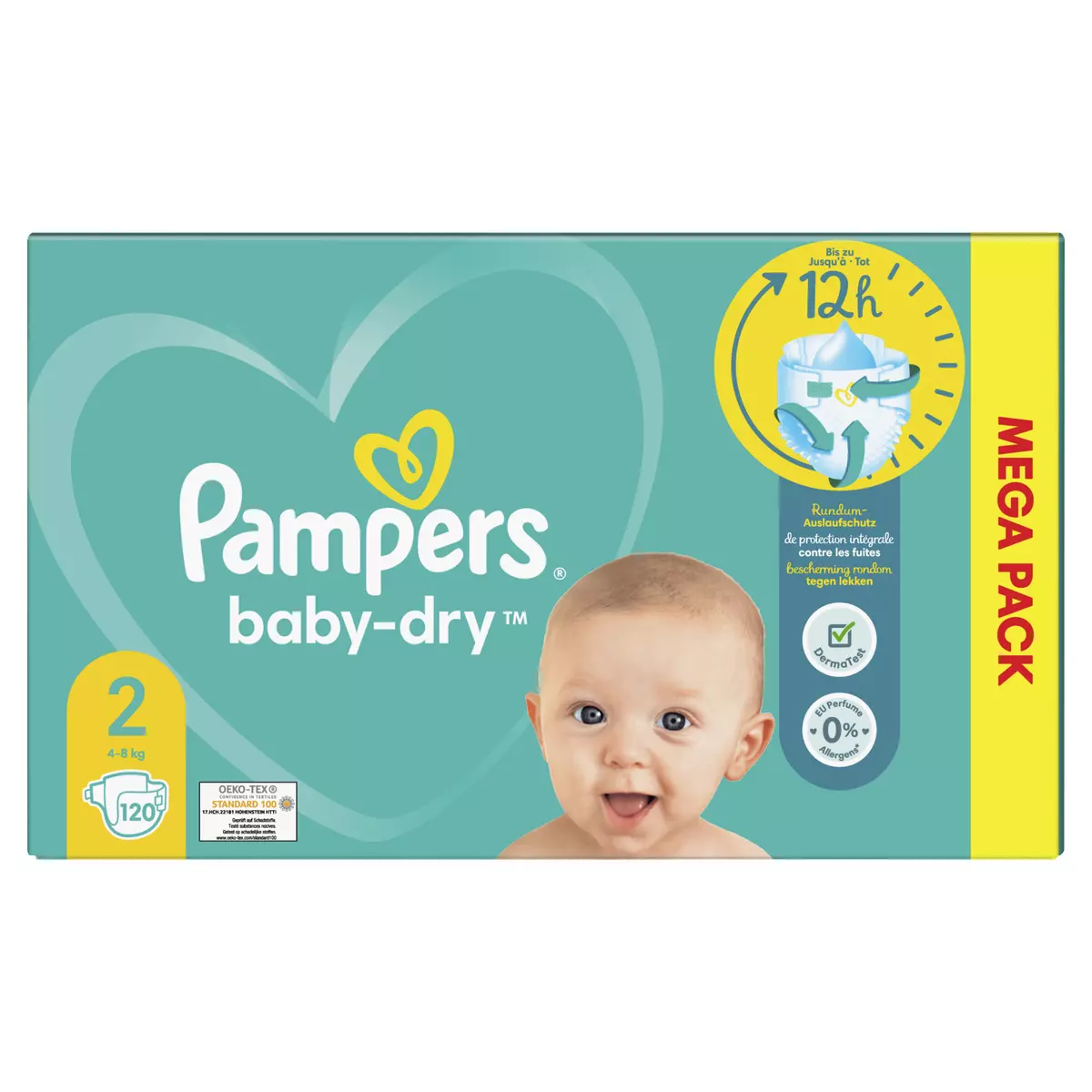 PAMPERS Baby-dry couches taille 2 (4-8kg) 120 couches
