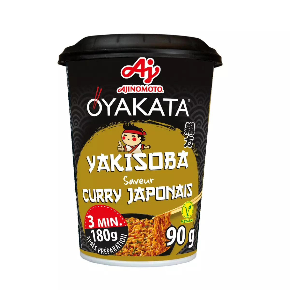 OYAKATA Cup nouilles sautées sauce Yakisoba saveur curry Japonais 1 personne 180g