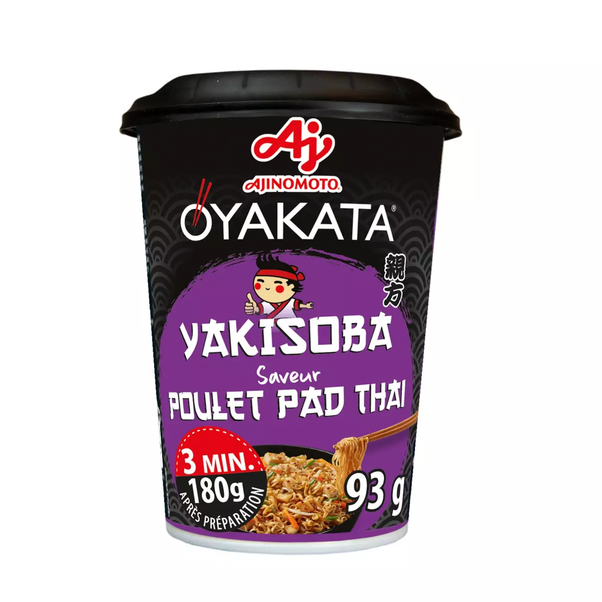 OYAKATA Cup nouilles de blé sautées saveur poulet Pad Thaï 1 personne 93g