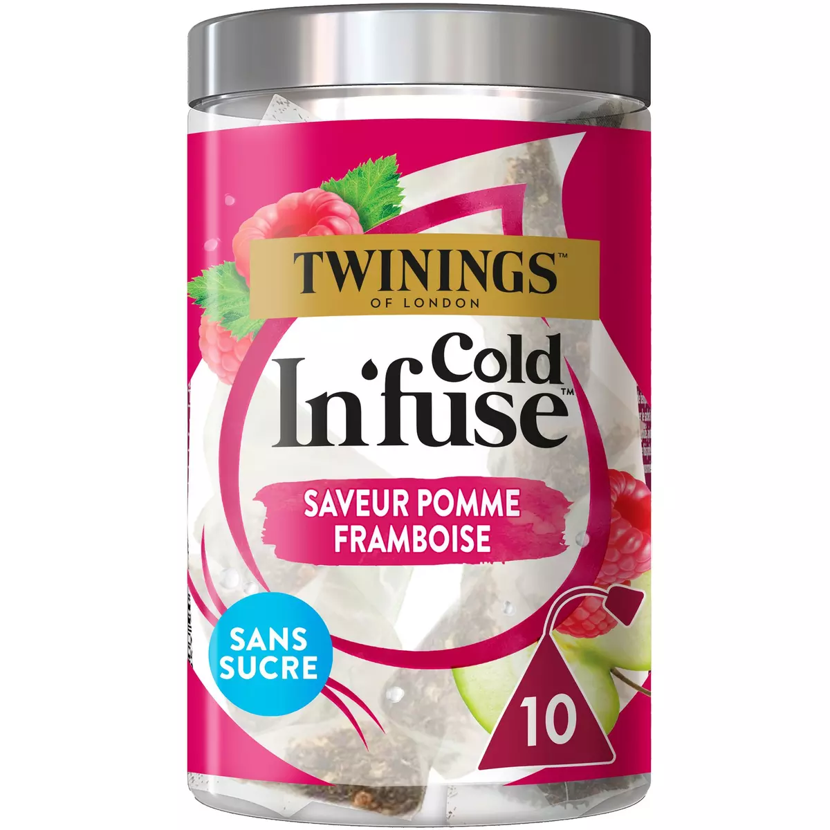 TWININGS Cold In'fuse infusion froide saveur pomme framboise 10 sachets 25g