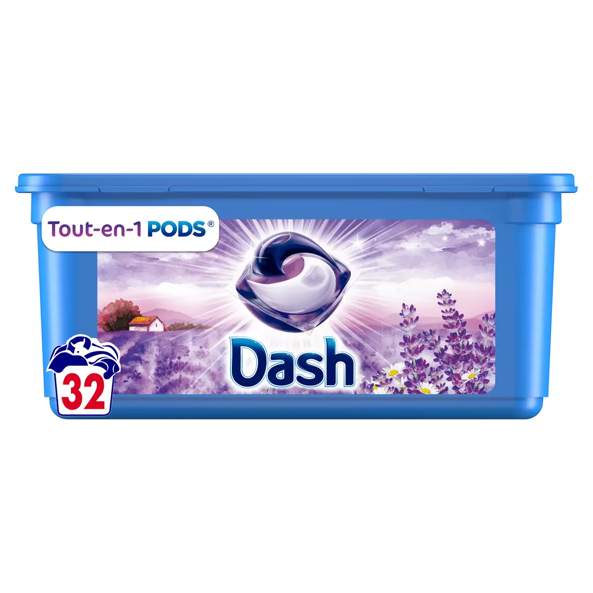 DASH Pods lessive capsules tout en un caresse provençale 32 capsules