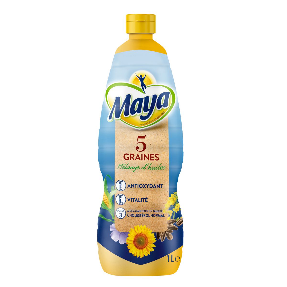 CARAPELLI Maya huile mélangée 5 graines 1l