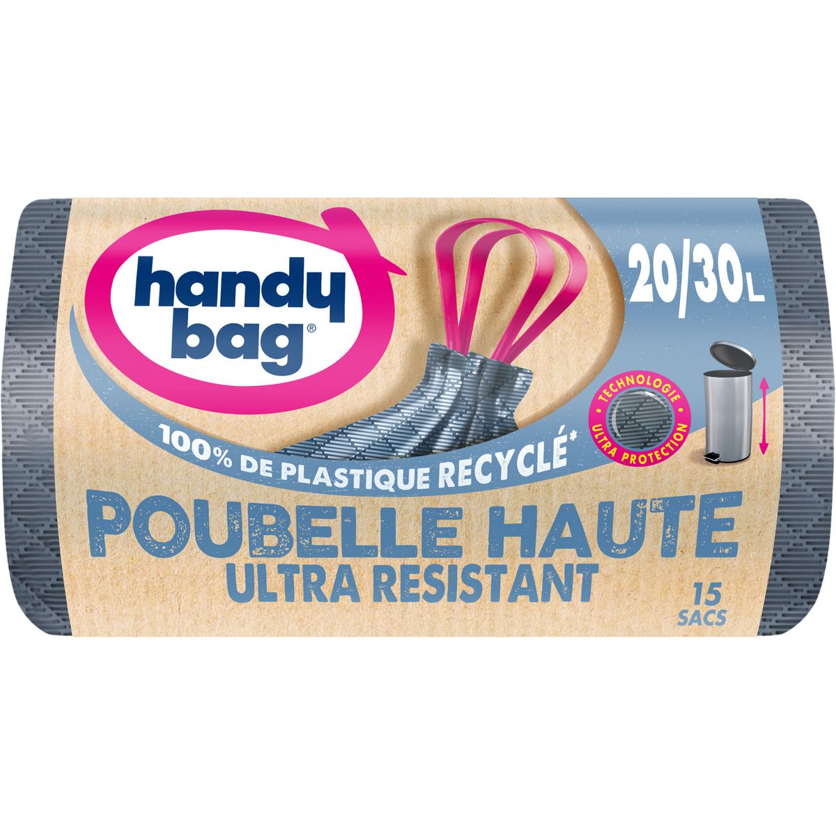 HANDY BAG Sacs poubelle à poignées 20-30L 15 sacs