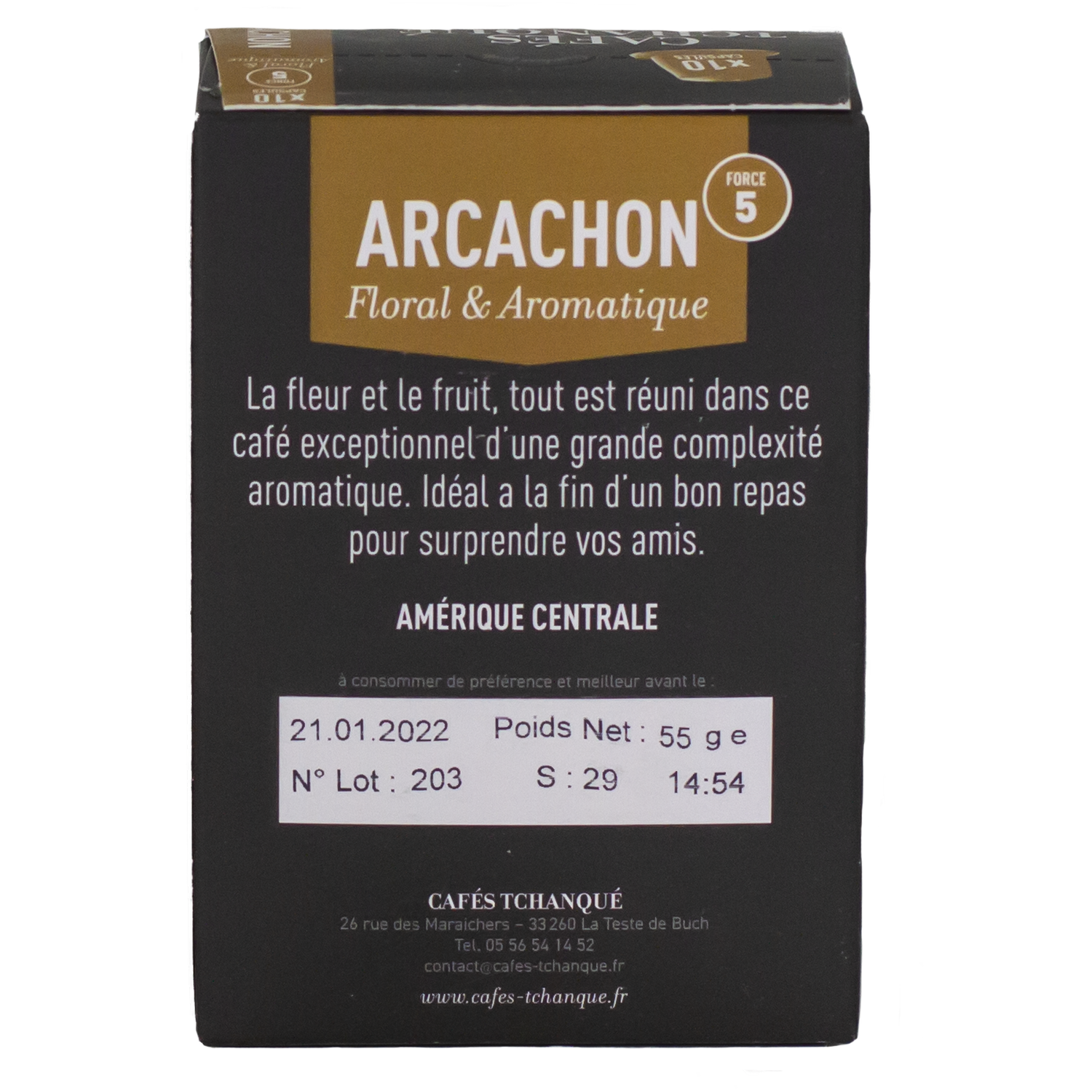 Voir la diapositive 2 : CAFÉS TCHANQUÉ Capsules de café compatibles Nespresso 10 capsules 57g