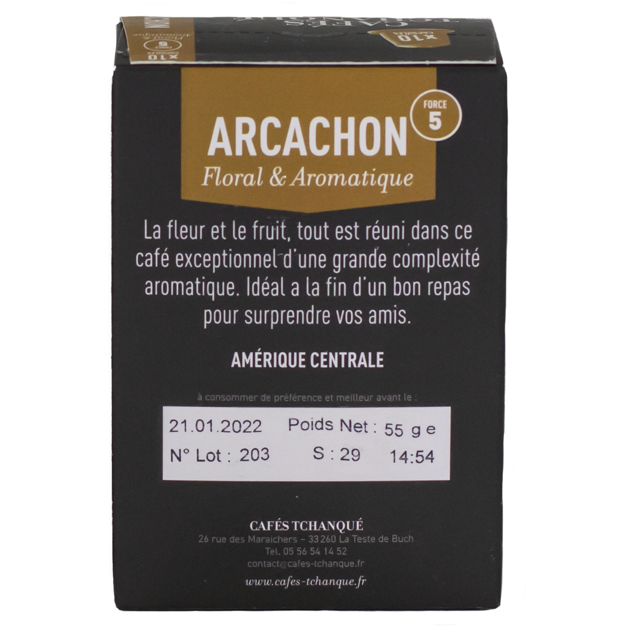 Voir la diapositive 2 : CAFÉS TCHANQUÉ Capsules de café compatibles Nespresso 10 capsules 57g