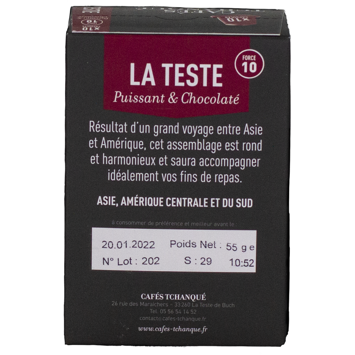 CAFÉS TCHANQUÉ Capsules de café compatibles Nespresso 10 capsules 57g