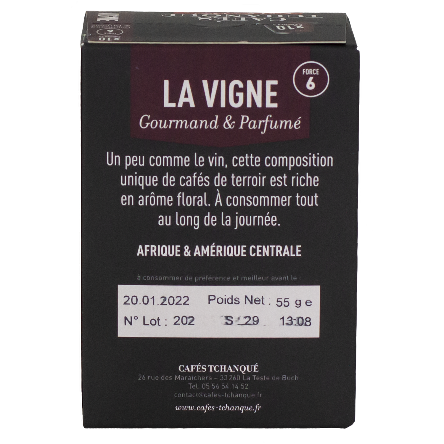 Voir la diapositive 2 : CAFÉS TCHANQUÉ Capsules de café compatibles Nespresso 10 capsules 57g