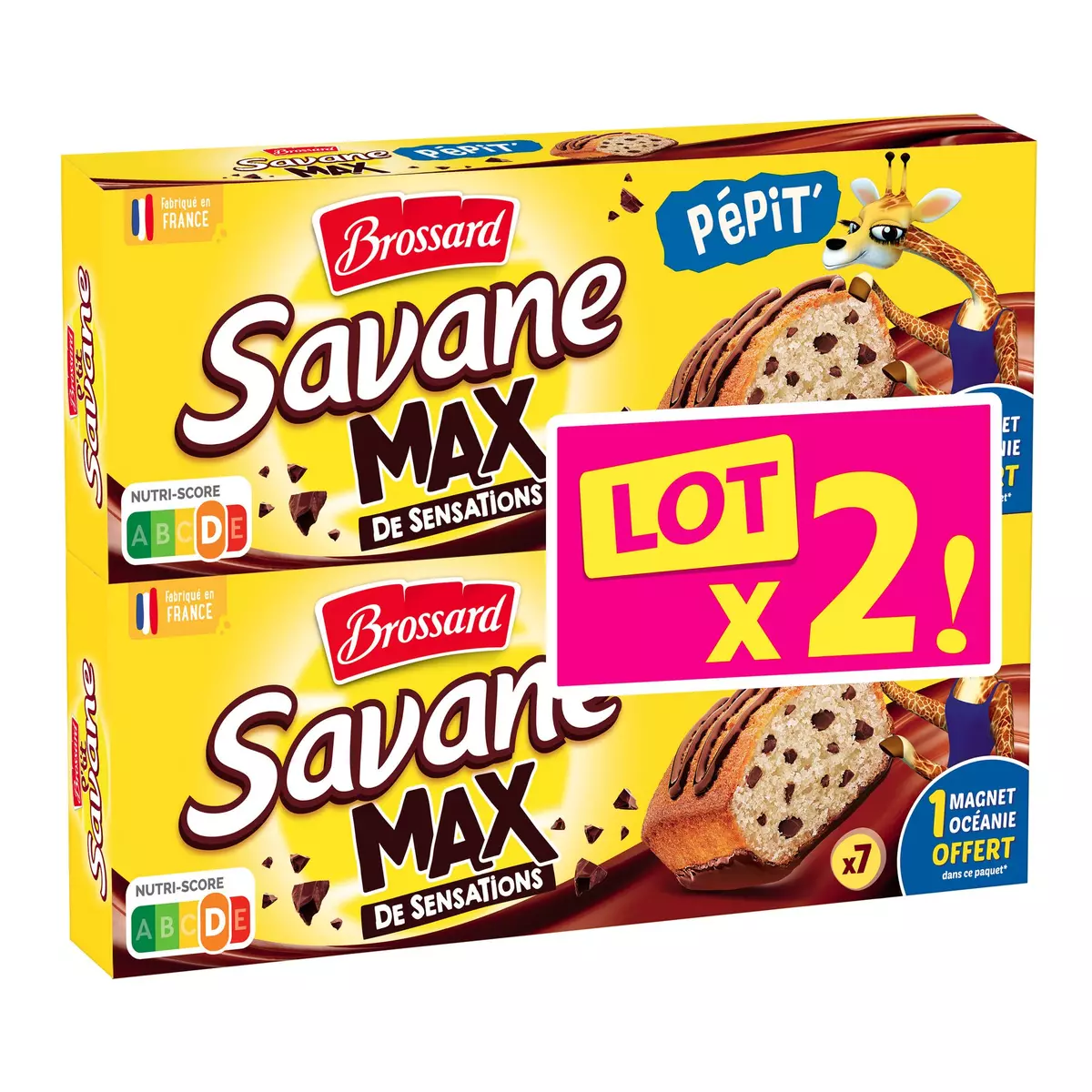 BROSSARD Savane Pépit' gâteaux pépites de chocolat sachets individuels 7 gâteaux 210g