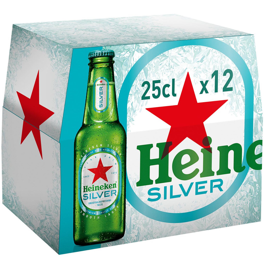 HEINEKEN Bière blonde silver 4% bouteilles 12x25cl