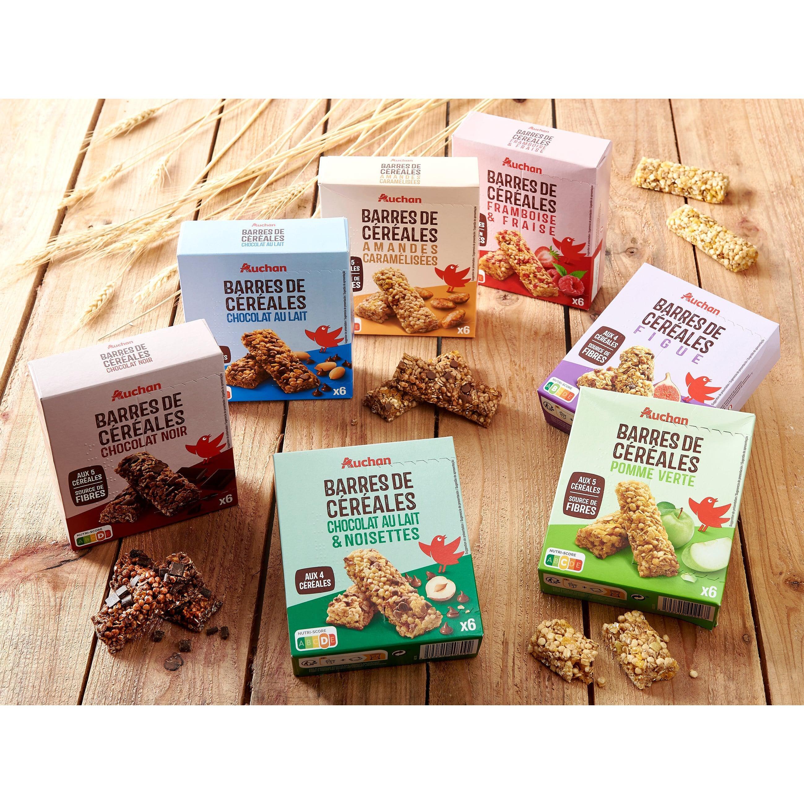 Voir la diapositive 5 : AUCHAN Crousti barres de céréales aux amandes caramélisées 6 barres 126g