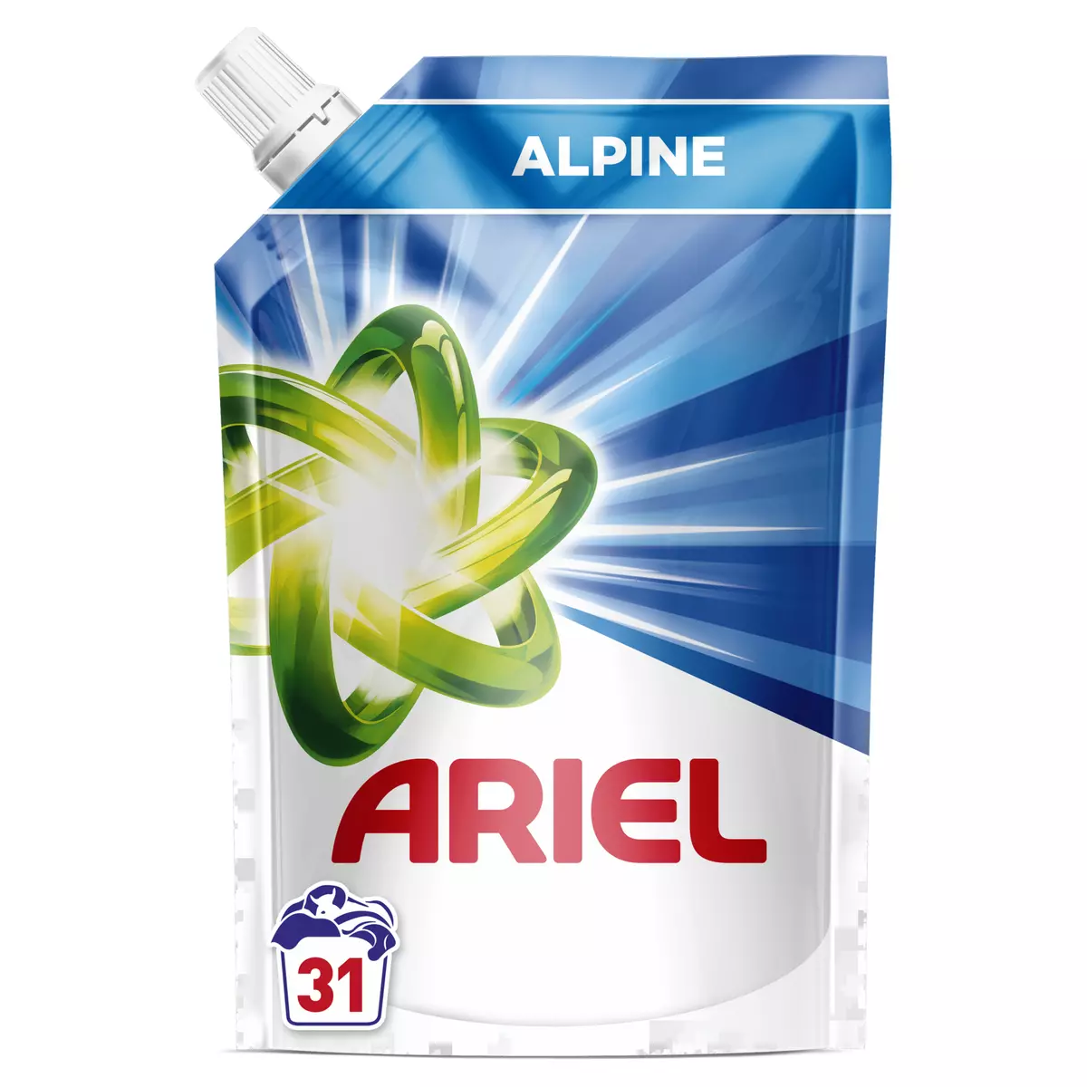 ARIEL Ecorecharge lessive alpine 31 lavages 1.55l pas cher 